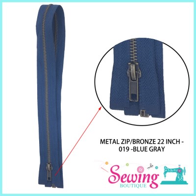 ZIP - BRONZE METAL ZIP (019)